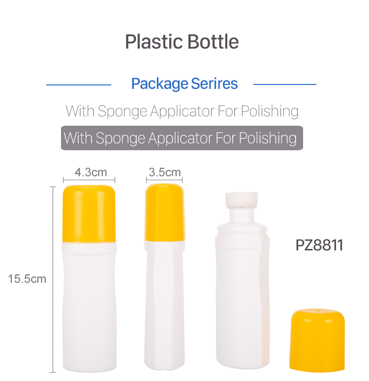 shoe polish bottle with sponge applicator